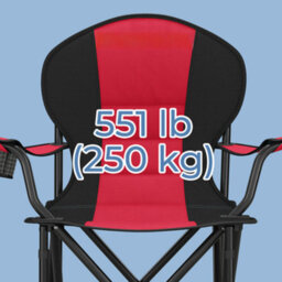 LEDREM Folding Camping Chair, With Comfortable Sponge Seat, Cup Holder, Heavy Duty Structure,red And Black - thumbnail 4