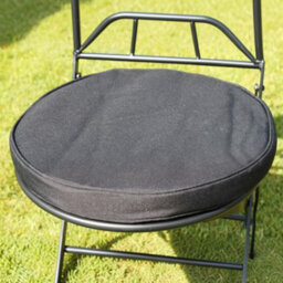 Garden Market Place The Garden Marketplace Black Round Bistro Chair Cushion Pad, 40Cm Diameter With Ties & Adjustable Strap - thumbnail 1