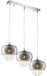 Milagro Starlight Chrome Pendant Lamp 3Xe14 A Stunning Range With 22Cm Glass Shades Housing Chrome Fitments And Gorgeous Crystals - thumbnail 9