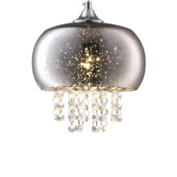 Milagro Starlight Chrome Pendant Lamp 3Xe14 A Stunning Range With 22Cm Glass Shades Housing Chrome Fitments And Gorgeous Crystals - thumbnail 3