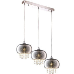 Milagro Starlight Chrome Pendant Lamp 3Xe14 A Stunning Range With 22Cm Glass Shades Housing Chrome Fitments And Gorgeous Crystals - thumbnail 5