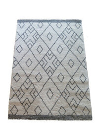 Aspect Furniture Marjan-Diamond/rhombus Pattern Geometric Thick Soft Shaggy Rug,cream/grey,160X230Cm - thumbnail 3
