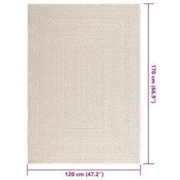 Vidaxl Rug Zizur Cream 120X170 Cm Jute Look Indoor And Outdoor - thumbnail 9