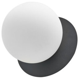 Beliani Aurora Set Of 2 Wall Lamps, Black Metal Base And Opal Glass Shades, Hardwired - thumbnail 5