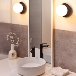 Beliani Aurora Set Of 2 Wall Lamps, Black Metal Base And Opal Glass Shades, Hardwired - thumbnail 1