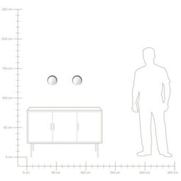 Beliani Aurora Set Of 2 Wall Lamps, Black Metal Base And Opal Glass Shades, Hardwired - thumbnail 8