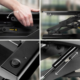 Duronic Dm05D5 Corner Sit-Stand Desk Workstation, Desk Convertor, Manually Height Adjustable 15-50Cm,  110X41Cm Platform - Black - thumbnail 5