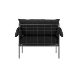 Wyld Haus Wardour Minimalist Armchair In Onyx Houseweave With Matt Black Metal Legs - thumbnail 5