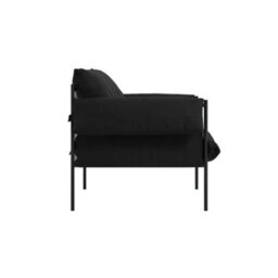Wyld Haus Wardour Minimalist Armchair In Onyx Houseweave With Matt Black Metal Legs - thumbnail 4