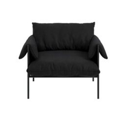 Wyld Haus Wardour Minimalist Armchair In Onyx Houseweave With Matt Black Metal Legs - thumbnail 2