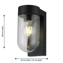 First Choice Lighting Set Of 2 Parnie - Black Ip44 Outdoor Wall Lights - thumbnail 5