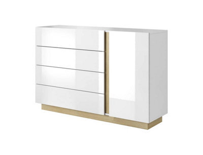 Arte Spacious And Elegant Chest Of Drawers With Hinged Door And Shelf Arco (H)910mm (W)1390mm (D)400mm - image 1