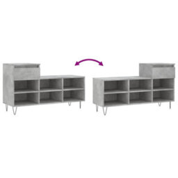 Vidaxl Shoe Cabinet Concrete Grey 102X36X60 Cm Engineered Wood - thumbnail 9