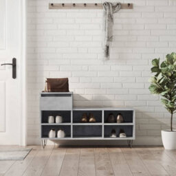 Vidaxl Shoe Cabinet Concrete Grey 102X36X60 Cm Engineered Wood - thumbnail 1