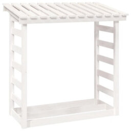 Walplus Firewood Rack White 108X64.5X110 Cm Solid Wood Pine - thumbnail 2