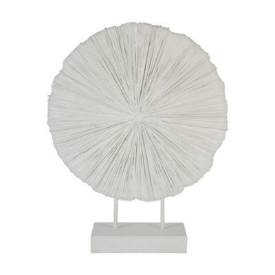 Buttercup Farm Orbis Textured Sculpture On Stand - Polyresin - L12 X W46 X H58 Cm - White - image 1