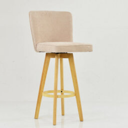 Lakeland Furniture Boden Natural Cream Fabric Wooden Fixed Leg Bar Stool - thumbnail 4