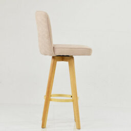 Lakeland Furniture Boden Natural Cream Fabric Wooden Fixed Leg Bar Stool - thumbnail 5