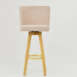 Lakeland Furniture Boden Natural Cream Fabric Wooden Fixed Leg Bar Stool - thumbnail 3