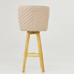 Lakeland Furniture Boden Natural Cream Fabric Wooden Fixed Leg Bar Stool - thumbnail 6