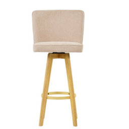 Lakeland Furniture Boden Natural Cream Fabric Wooden Fixed Leg Bar Stool
