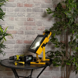 Litecraft Black And Yellow Industrial Slimline Outdoor 20W Battery Operated Led Work Light