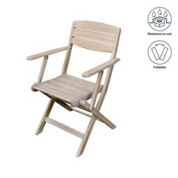 GoodHome Riveo Natural Wooden Foldable Armchair, Pack Of 2 - thumbnail 7