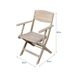 GoodHome Riveo Natural Wooden Foldable Armchair, Pack Of 2 - thumbnail 8