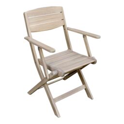 GoodHome Riveo Natural Wooden Foldable Armchair, Pack Of 2 - thumbnail 2