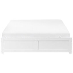 Beliani Bed With Storage Drawers Without Headboard Brux 180 X 200 Cm (Eu Super King) White - thumbnail 6