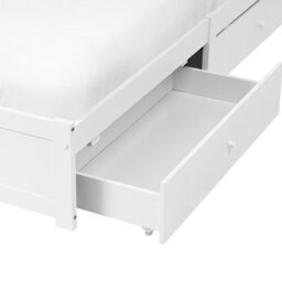Beliani Bed With Storage Drawers Without Headboard Brux 180 X 200 Cm (Eu Super King) White - thumbnail 7