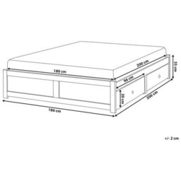 Beliani Bed With Storage Drawers Without Headboard Brux 180 X 200 Cm (Eu Super King) White - thumbnail 3
