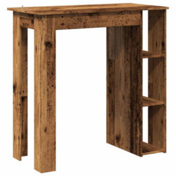 Berkfield Bar Table With Shelf Old Wood 102X50X103.5 Cm Engineered Wood - thumbnail 6