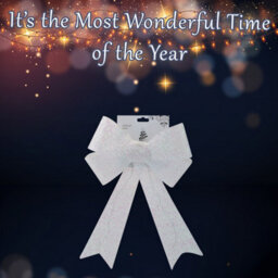 Tinsel Bow Light Up Christmas Decoration X 1 29Cm X 43Cm X 10Cm White - thumbnail 3