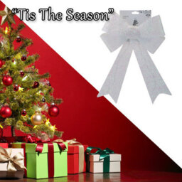Tinsel Bow Light Up Christmas Decoration X 1 29Cm X 43Cm X 10Cm White - thumbnail 6