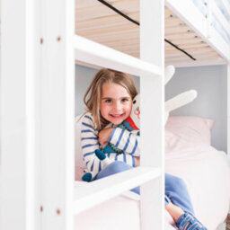 Nöa & Nani Noa & Nani Kids Solid Wood Bunk Bed With Straight Ladder In White Jakke - thumbnail 5