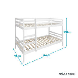 Nöa & Nani Noa & Nani Kids Solid Wood Bunk Bed With Straight Ladder In White Jakke - thumbnail 6