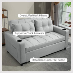 Wyld Haus Kahani Razi Light Grey 2-Seater Pull-Out Sofa Bed, Double Bed 140X200Cm - thumbnail 6