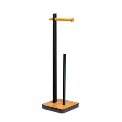 Croydex Bamboo Black Freestanding Toilet Butler - image 1
