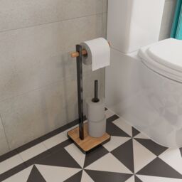 Croydex Bamboo Black Freestanding Toilet Butler - thumbnail 4