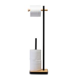 Croydex Bamboo Black Freestanding Toilet Butler - thumbnail 2