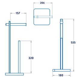 Croydex Bamboo Black Freestanding Toilet Butler - thumbnail 7