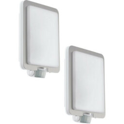 2 Pack Ip44 Outdoor Wall Lights With Pir Sensor - Modern Stainless Steel Design - thumbnail 1
