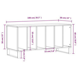 Berkfield Record Cabinet Smoked Oak 100X38X48 Cm Engineered Wood - thumbnail 9