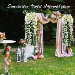 Artificial Purple Hanging Ivy, Artificial Silk Flowers, Realistic Garland For Home, Wedding, Garden, Terrace (White) - thumbnail 6