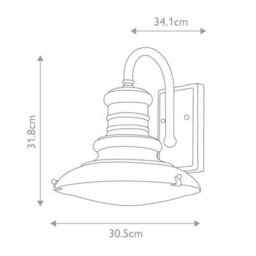 Luminosa Lighting Elstead Redding Station Outdoor Dome Wall Lamp, Painted Distressed Bronze Ip44 - thumbnail 5