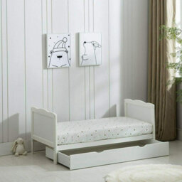 Mcc Direct Orlando Wooden Baby Cot Bed White With Drawer - thumbnail 4