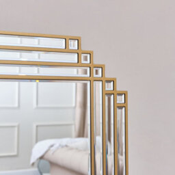 Melody Maison Square Gold Art Deco Fan Wall Mirror 55Cm X 55Cm - thumbnail 3