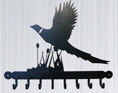 Poppy Forge Tool Rack (Pheasant) - Hooks - Solid Steel - W54.6 X H30.5 Cm - Powder Coated Black - image 1