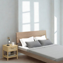 2Pc Bedside Night Tables With Rattan Drawer And Shelf - thumbnail 3